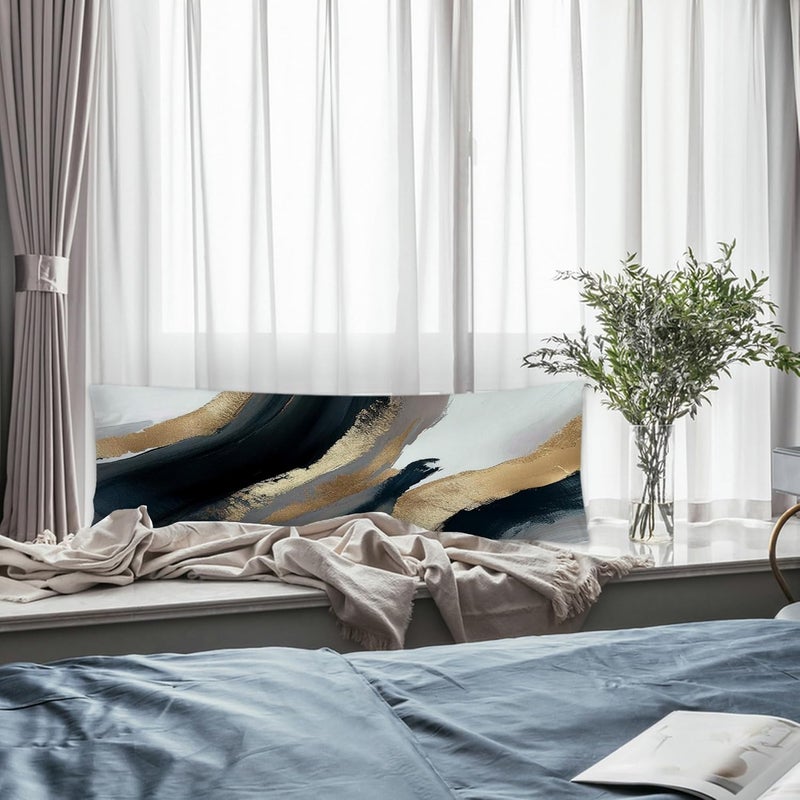 Exqcom Black and Gold Abstract Body Pillow Covers 20x54, Mid Century Modern Black Gold and White Long Body Pillow Case Cover with Hidden Zipper for Women Men Adults Kids Girls Boys - Image 5